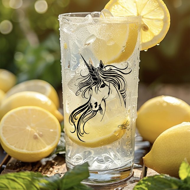 Tribal Black Ink Unicorn Glass (Creator Uploaded)