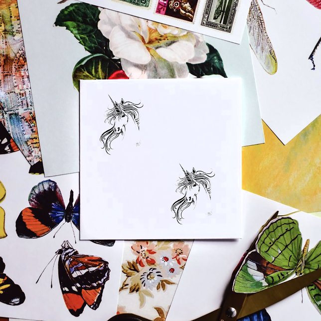 Tribal Black Ink Unicorn Rubber Stamp (Creator Uploaded)