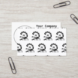 Tribal Black Scorpion Monogram Business Card