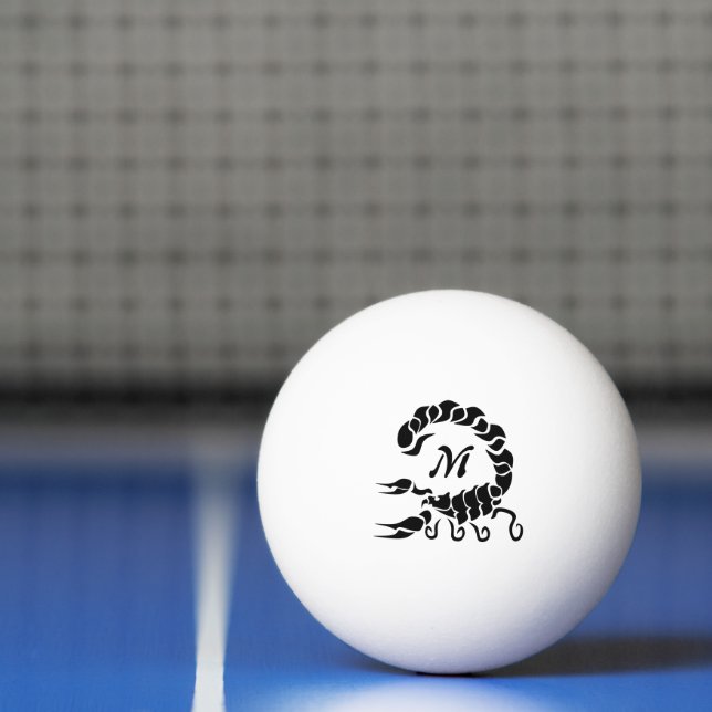 Tribal Black Scorpion Monogram Ping Pong Ball (Net)