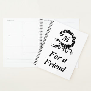 Tribal Black Scorpion Monogram Planner