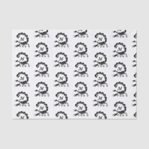 Tribal Black Scorpion Monogram Tissue Paper