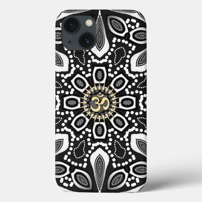 Tribal Black+White Aum Case-Mate iPhone Case (Back)