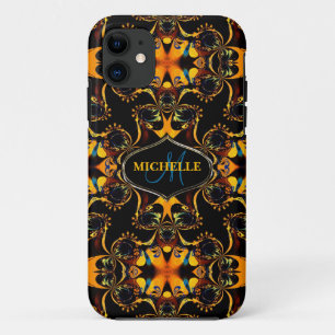 Tribal Blue Batik Custom Name iPhone Case-Mate iPhone 11 Case