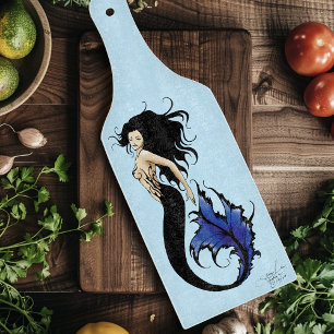 Tribal Blue Mermaid Elegant Fantasy Siren Cutting Board