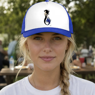 Tribal Blue Mermaid Elegant Fantasy Siren Trucker Hat