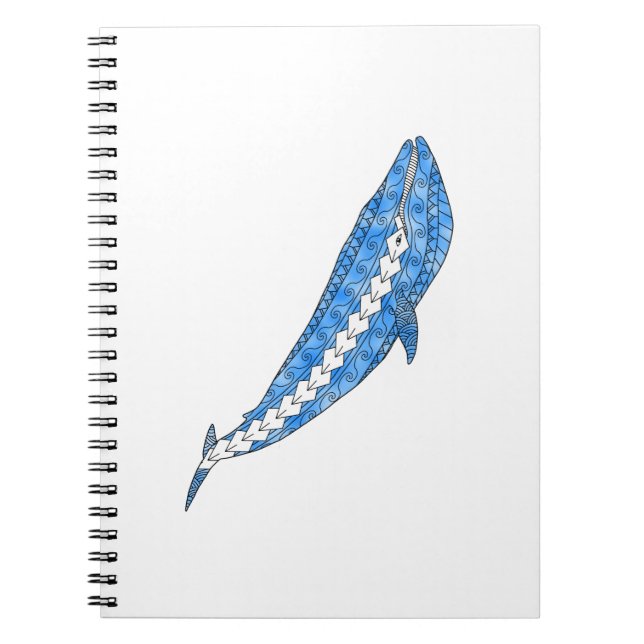 Tribal Blue Whale Notebook (Front)