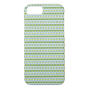 Tribal blue, yellow, and white Geometric pattern iPhone 8/7 Case