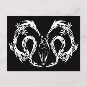Tribal Body Dragon Wings Postcard