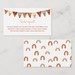 Tribal Bohemian Baby Shower Book Request Enclosure Card