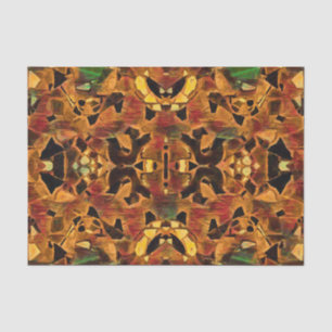 Tribal Bohemian Brown Green Red Mosaic Tissue Paper