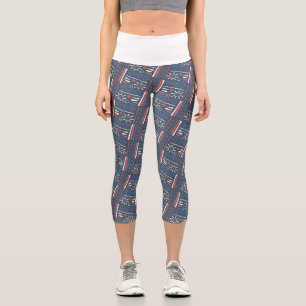 Tribal Bohemian Drawings Colourful Pattern Capri Leggings