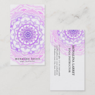 Tribal Bohemian Purple Watercolor Mandala Drawing Business Card