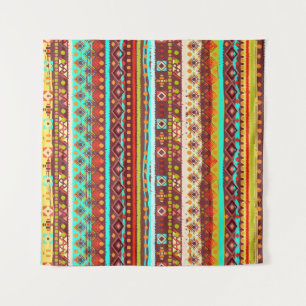Tribal Boho Art: Seamless Background Texture Tapestry
