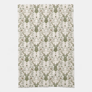 Tribal Boho Deer, Dreaming of Deer Tea Towel