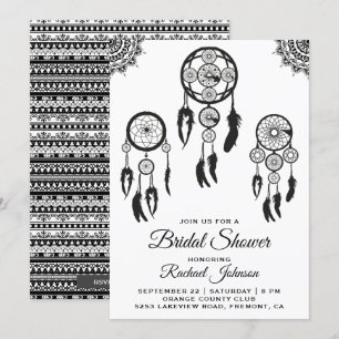 Tribal Boho Dream Catcher Bridal Shower Invitation