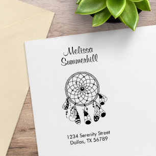 Tribal Boho Dreamcatcher Address Rubber Stamp