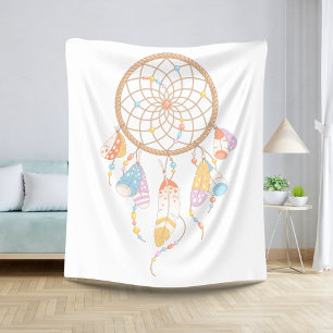 Tribal Boho Dreamcatcher Sherpa Blanket
