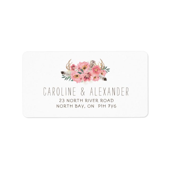 Tribal Boho Feathers Address Labels (Front)