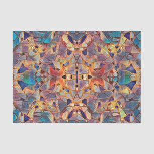 Tribal Boho Hippie Purple Yellow Blue Pattern Tissue Paper