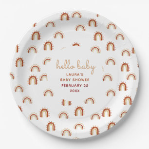 Tribal Boho Rainbow Baby Shower Paper Plates