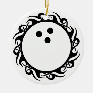 tribal bowling ball ceramic tree decoration