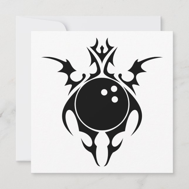 tribal bowling ball invitation (Front)