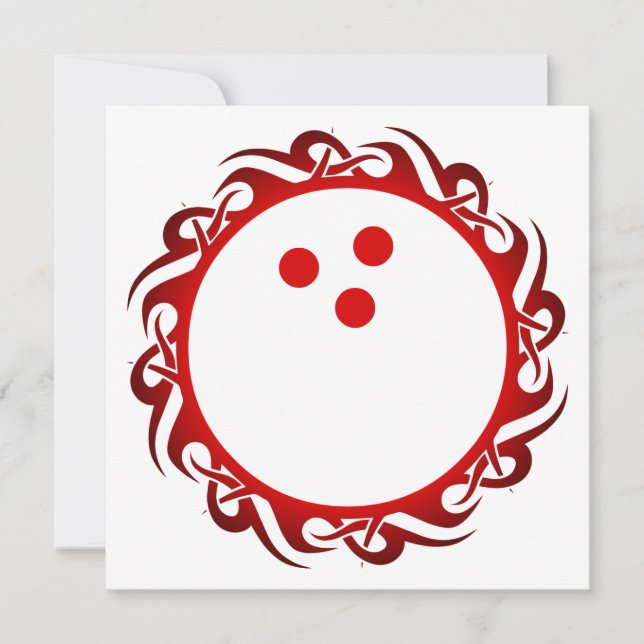 tribal bowling ball invitation (Front)