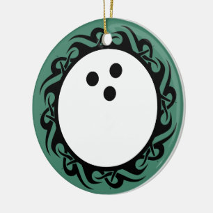 tribal BOWLING Ceramic Tree Decoration