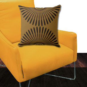 Tribal Brown Centred Feathery Fan Cushion