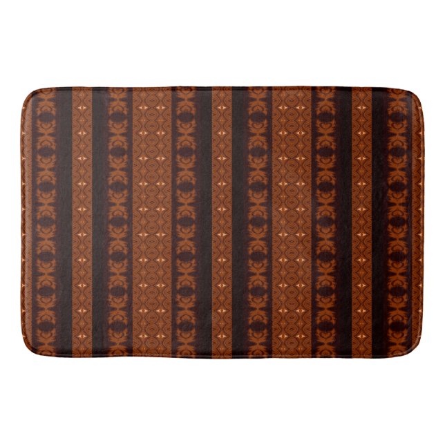Tribal Brown Pattern Bath Mat (Front)