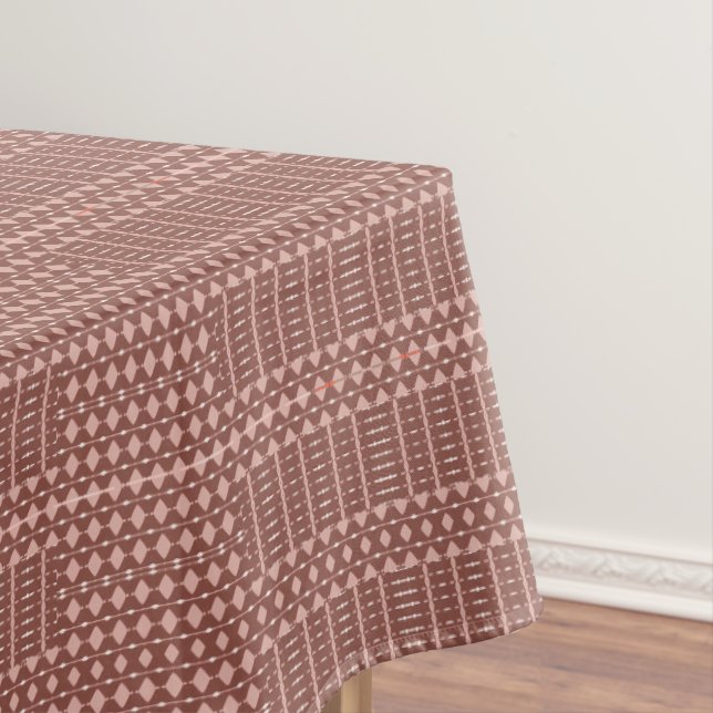 Tribal Brown Pattern Tablecloth (In Situ)
