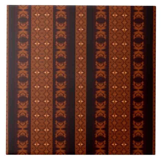 Tribal Brown Pattern Tile (Front)
