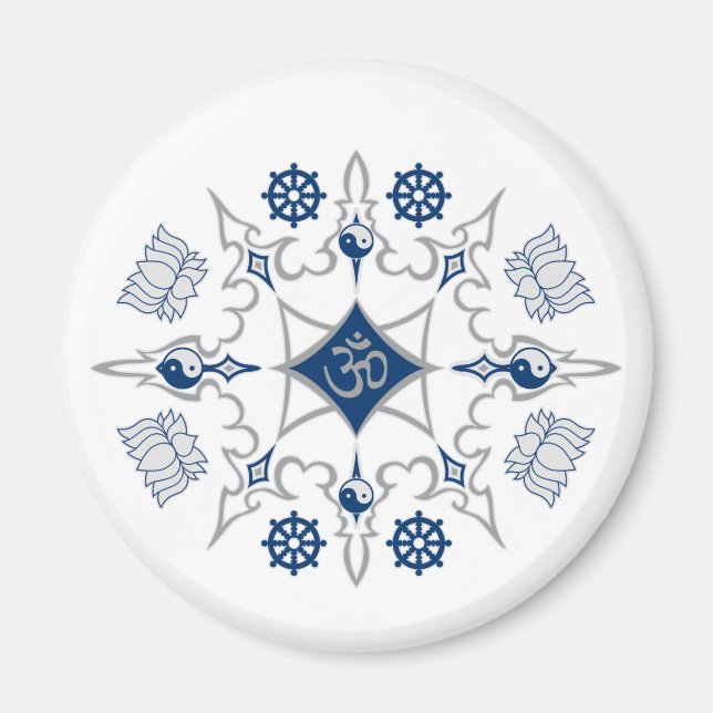 Tribal Buddhist Symbols Magnet (Front)