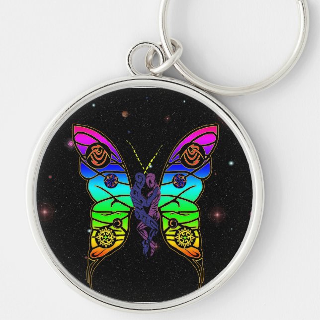 Tribal Butterfly Key Ring (Front)