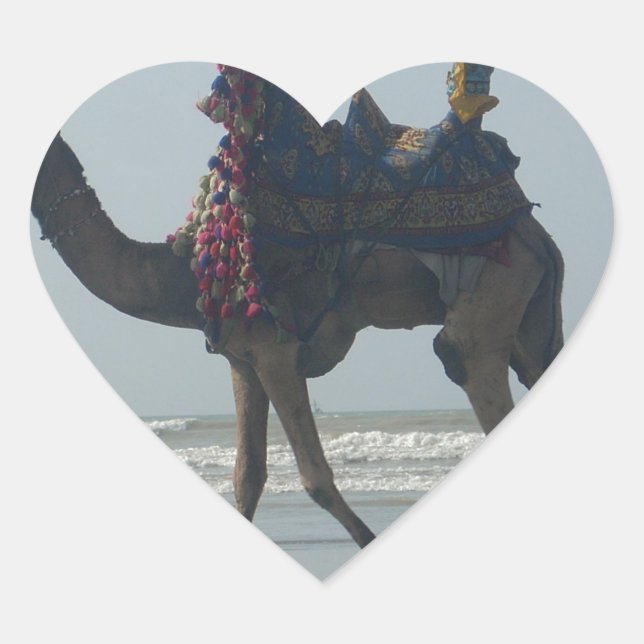 Tribal Camel Ride: Morning Tide Sands & Sea Heart Sticker (Front)