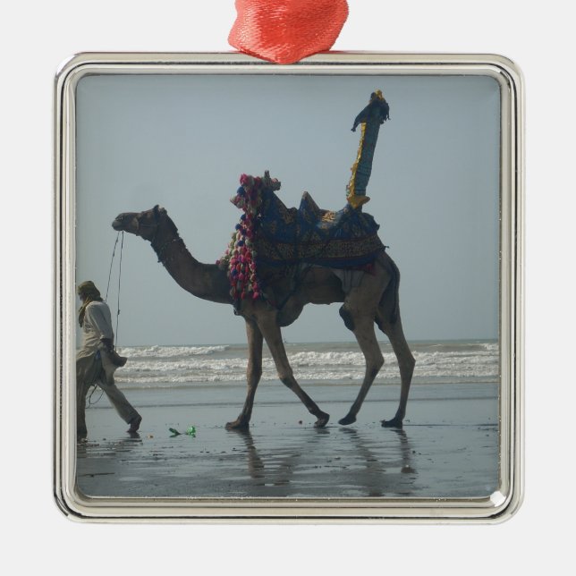 Tribal Camel Ride: Morning Tide Sands & Sea Metal Tree Decoration (Front)