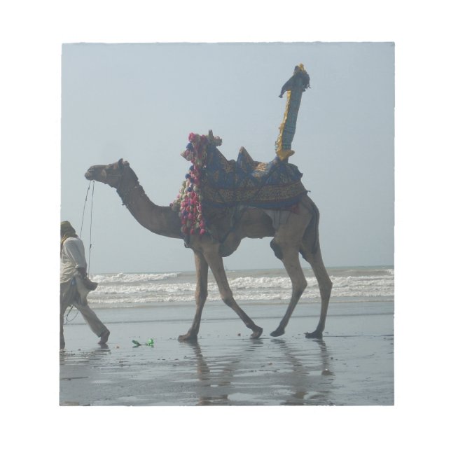 Tribal Camel Ride: Morning Tide Sands & Sea Notepad (Front)