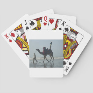Tribal Camel Ride: Morning Tide Sands & Sea Playing Cards