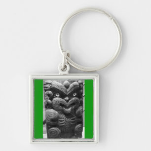 Tribal Carving B+W Key Ring