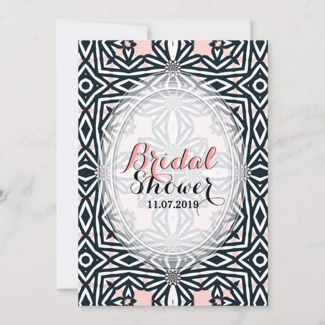 Tribal Celtic Black White Bridal Shower Invitation (Front)