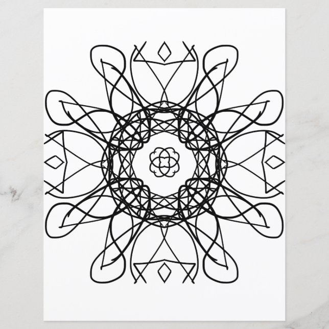 Tribal Celtic Cross Mandala Colouring Page (Front)