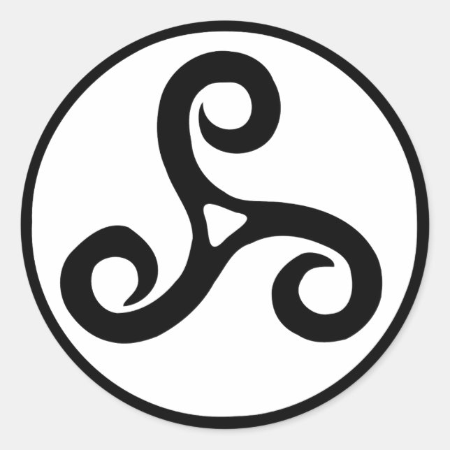 Tribal Celtic Spiral Round Sticker (Front)
