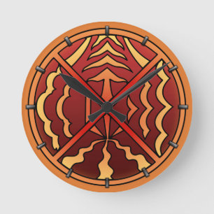 Tribal Clock Modern Native Art Wall Clocks Decor