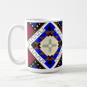 Tribal Coffee Mug, Happiness, Native American Zia Mug