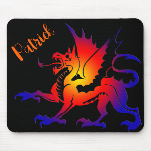 Tribal Colour Dragon Personalised Mousepad