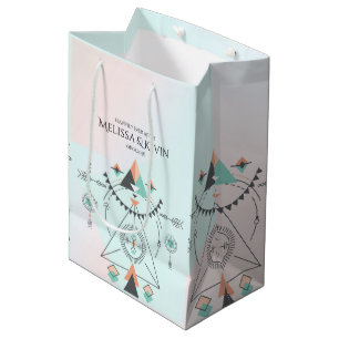 Tribal Colourful Geometric Totem Design Medium Gift Bag