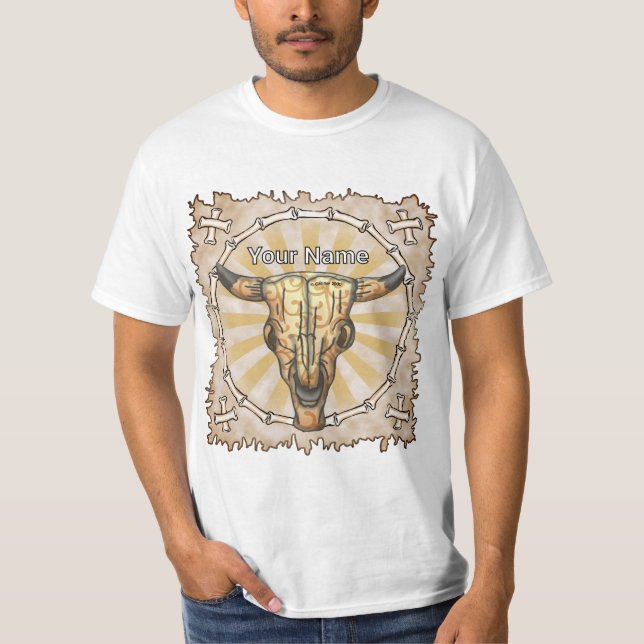 Tribal Cow Skull T-Shirt (Front)