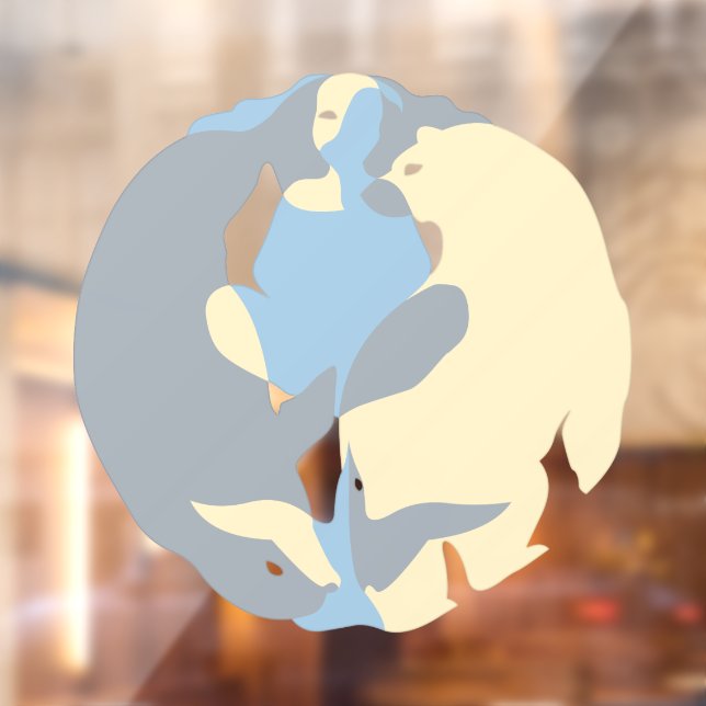 Tribal Decal Bear Whale Art Window Cling (Sheet 2)