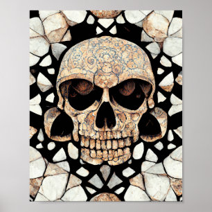 Tribal Decorative Ornament   Mayan Skull Art Poster